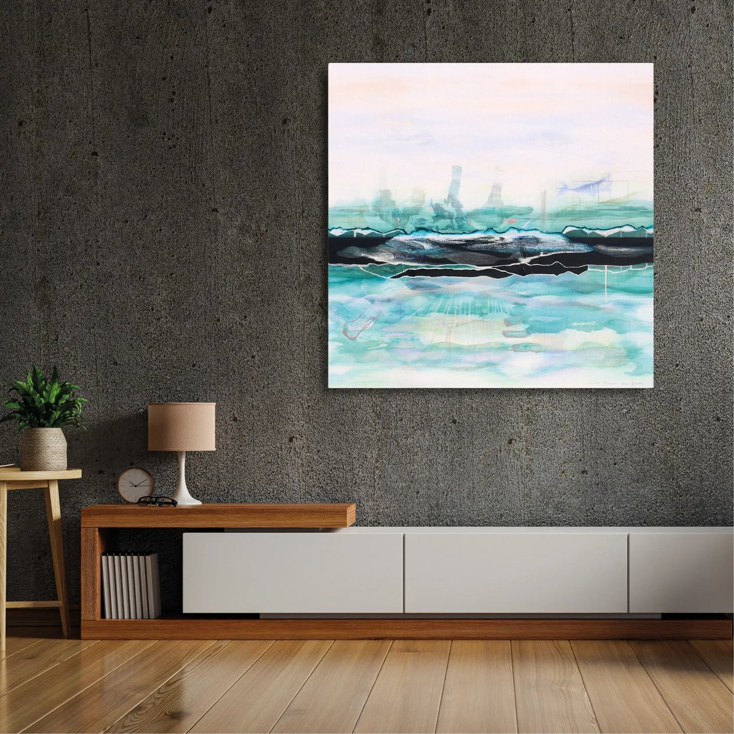 Abstract schilderij van Charlot Terhaar sive Droste, een prachtig Nederlands kunstwerk voor moderne interieurs