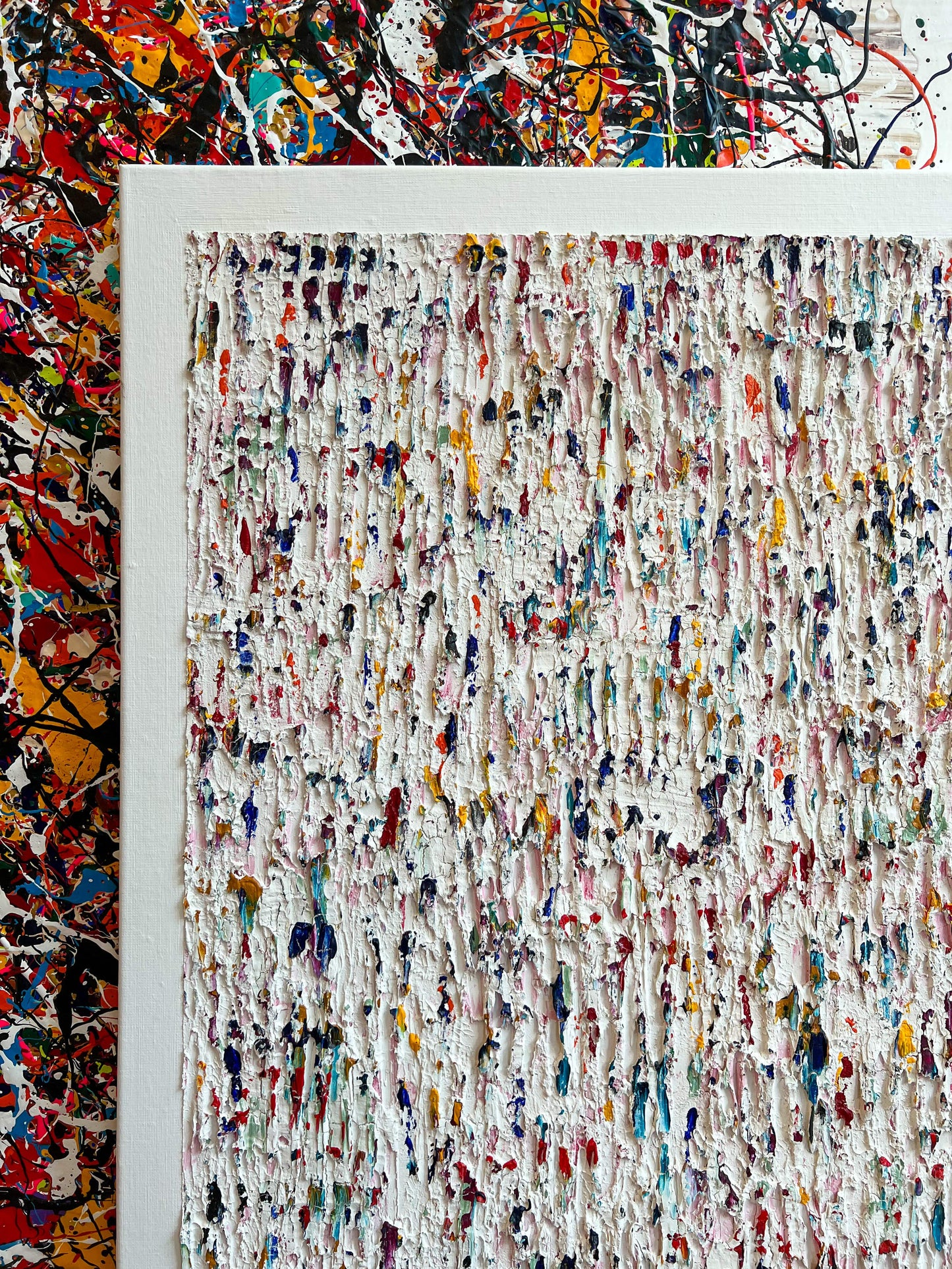 Schilderij met acrylverf en gips