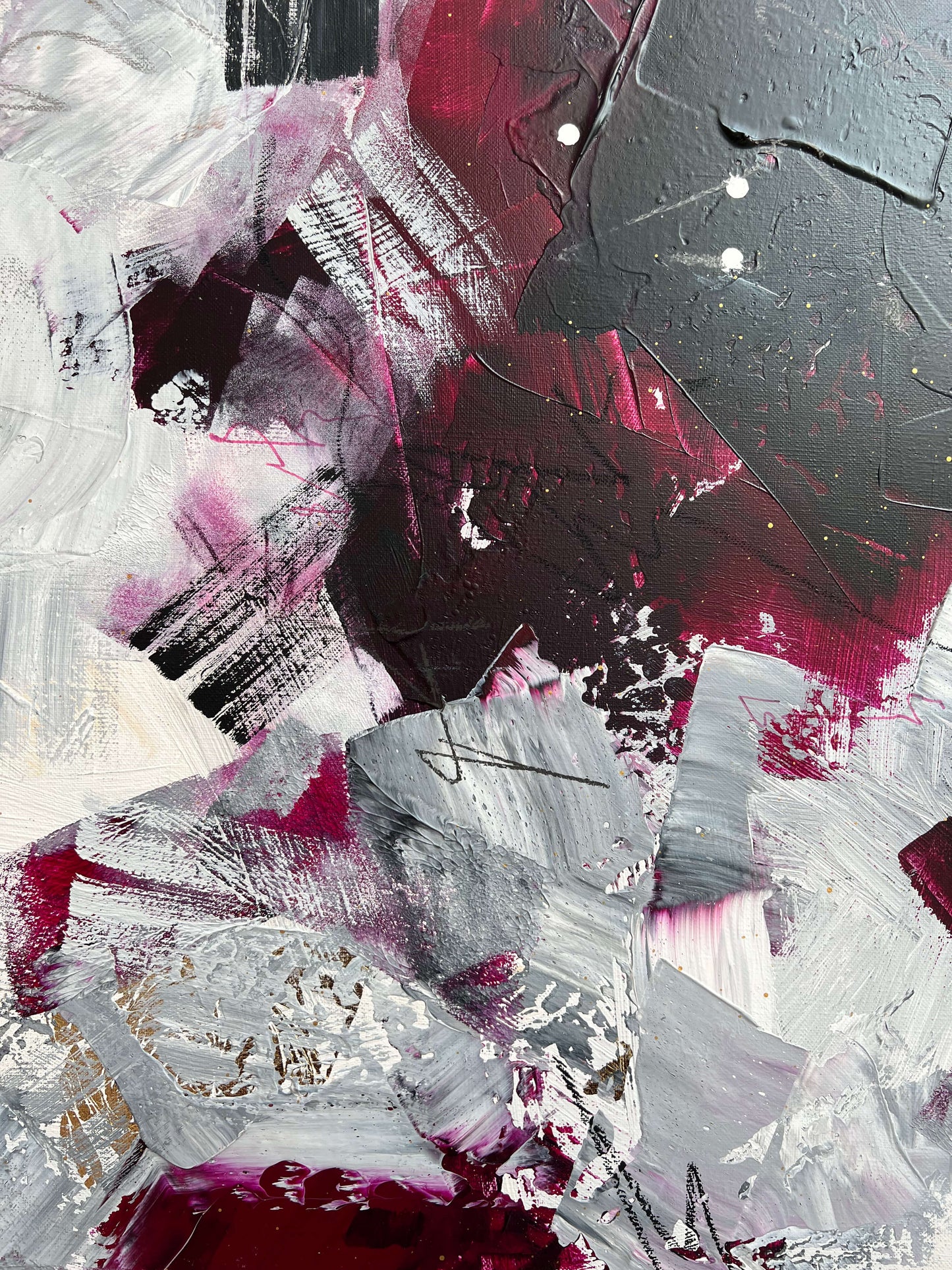 Abstract schilderij in rood, zwart en grijs van Atelier58 kunst aan de muur kopen