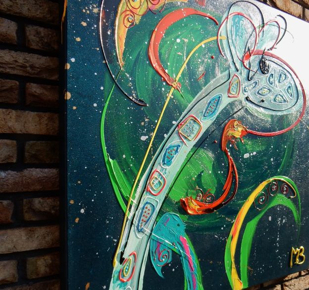 Origineel kunstwerk kopen van kleurrijk abstract schilderij door Art by Marieke Brouwers