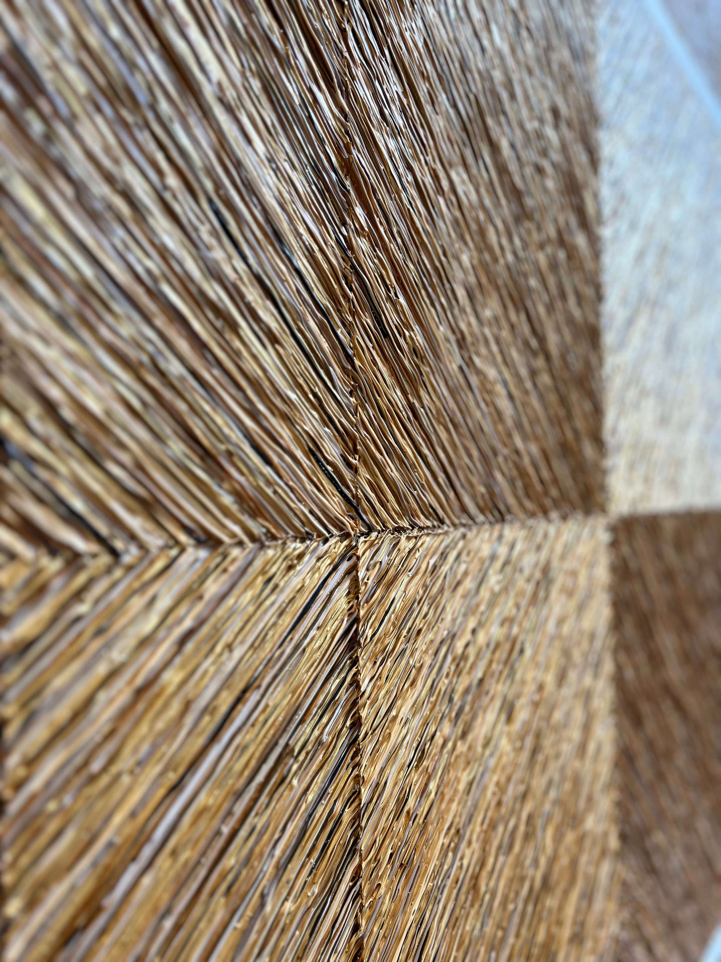 Gedetailleerd close-up van een schilderij met textuur in moderne kunst voor aan de muur van Atelier58