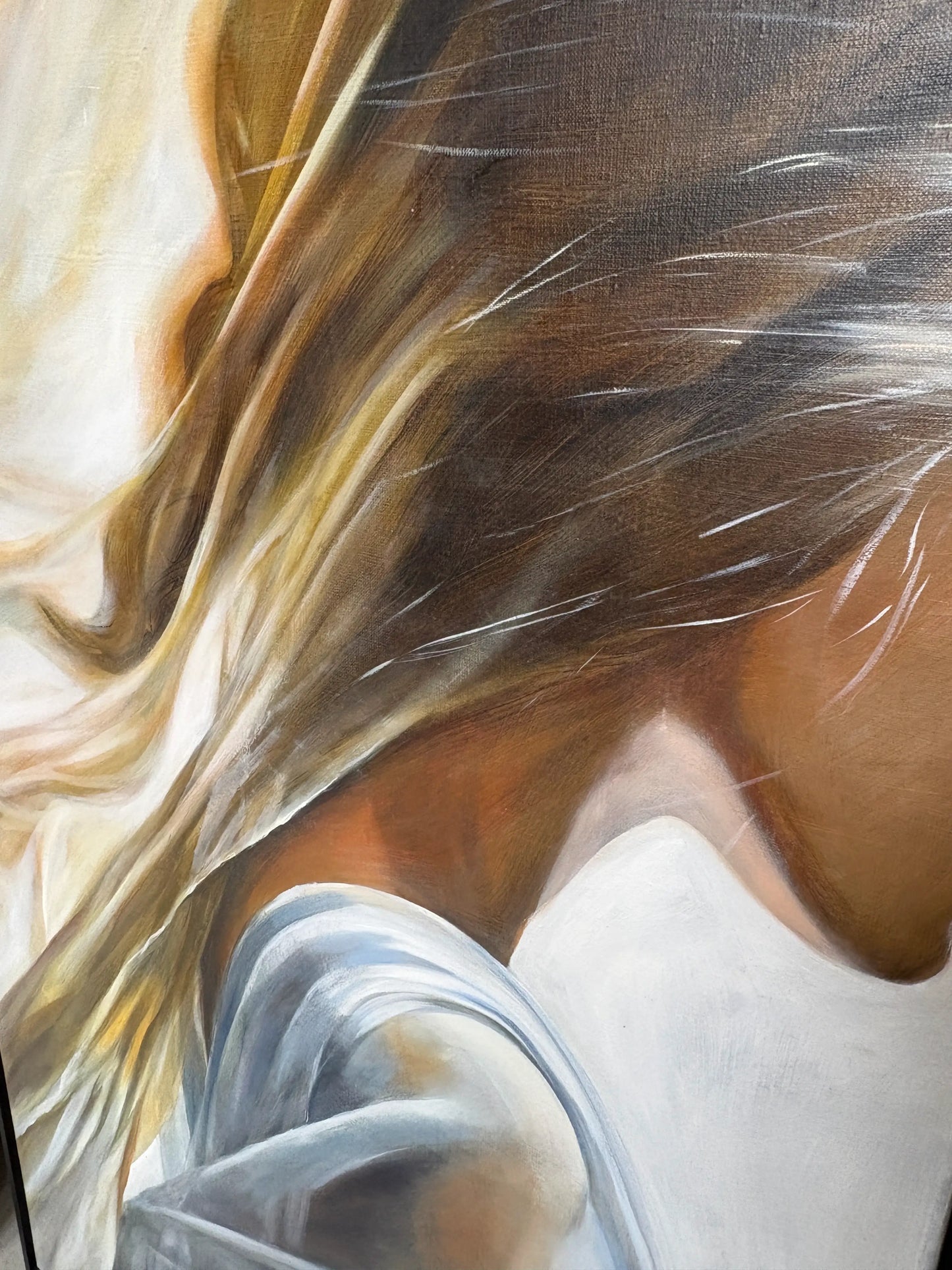 Origineel kunstwerk kopen van Anna Ulyashyna met een subtiele, dromerige haarbeweging