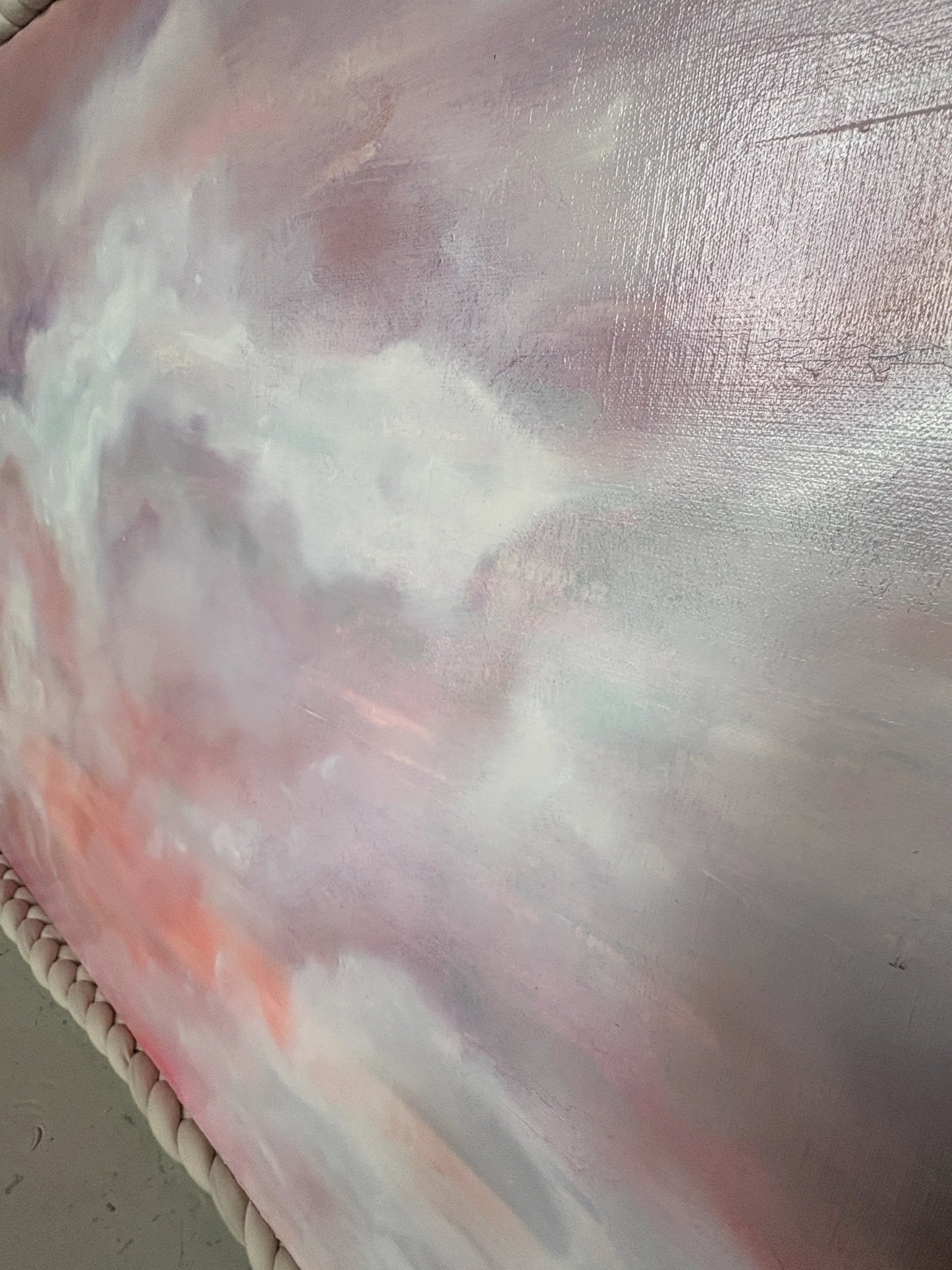 Origineel kunstwerk Sweet Surrender met zachte tinten en abstracte wolkenstructuren