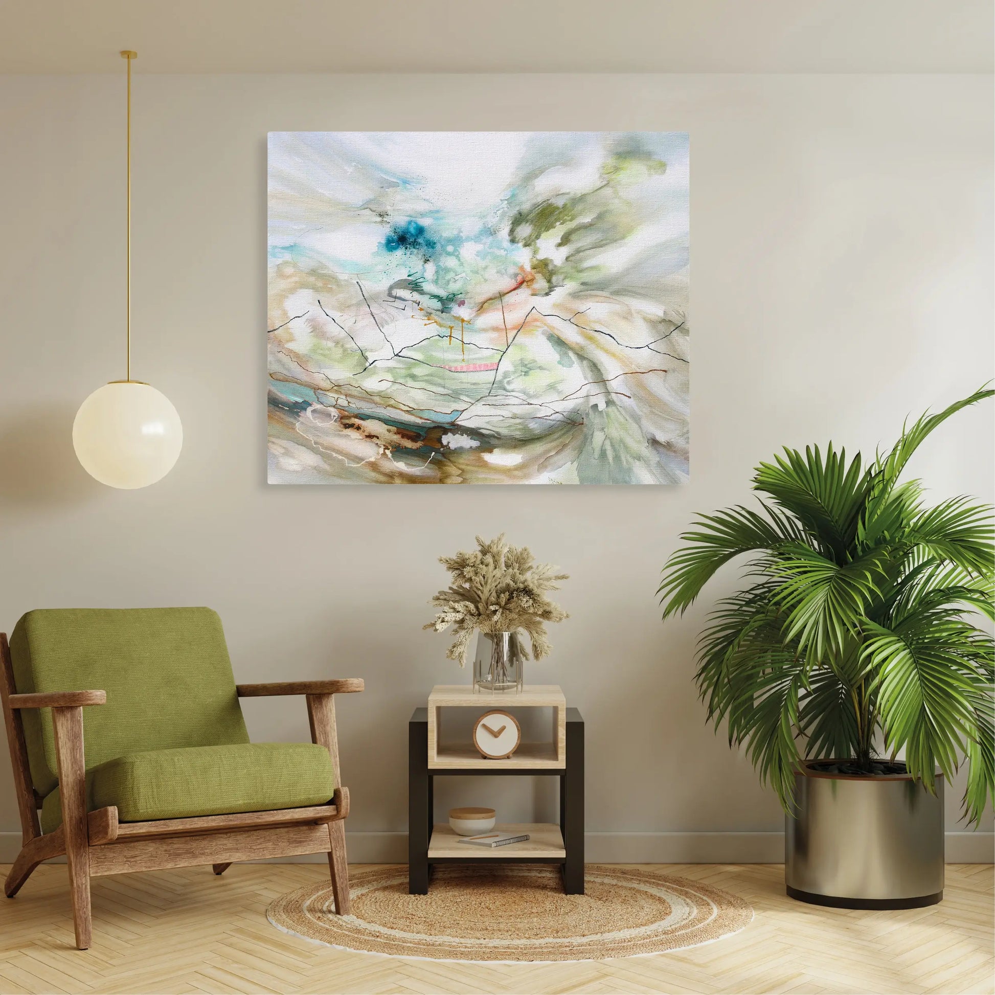 Moderne abstracte schilderij van Charlot Terhaar sive Droste voor unieke kunst voor thuis