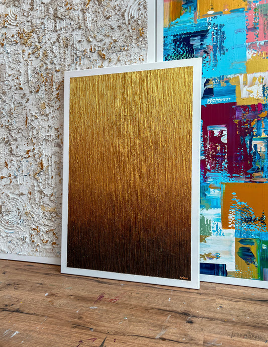 Golden Haze schilderij met acrylverf