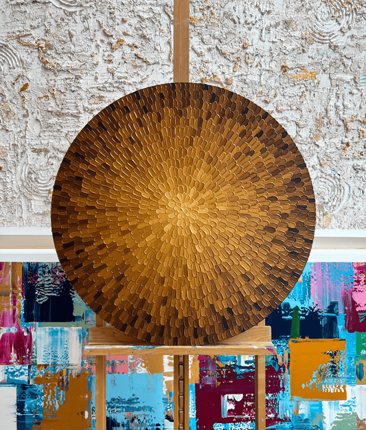 Moonlit rond schilderij 