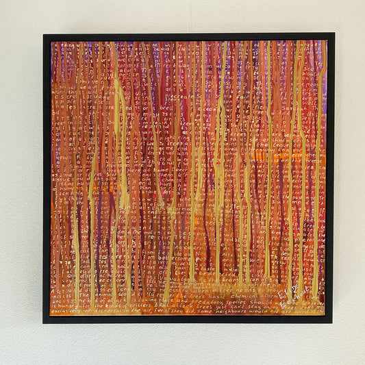 Abstract schilderij Hidden Life 01 met levendige kleuren en textuurelementen voor moderne wanddecoratie