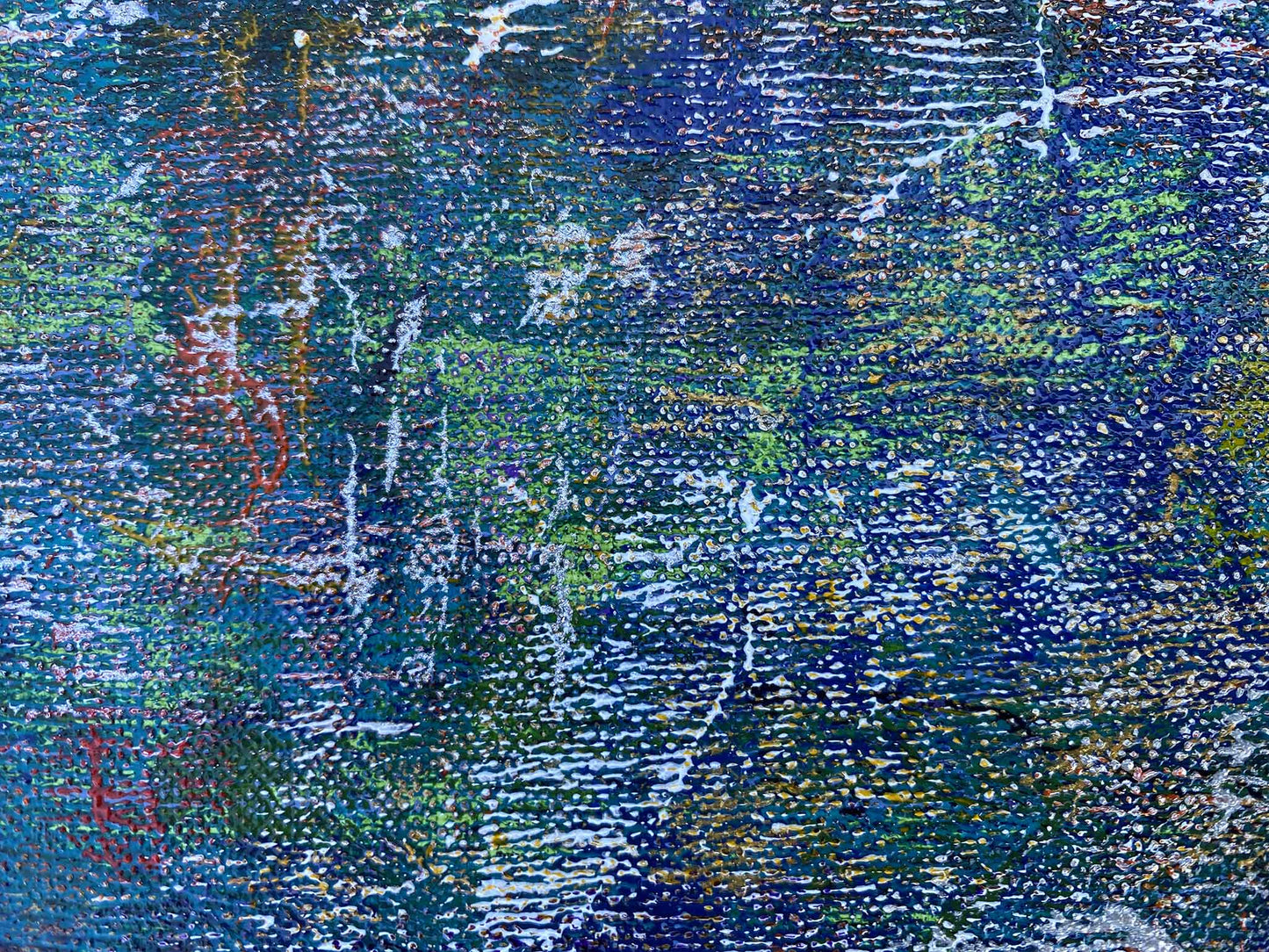 Abstract schilderij zonsondergang met levendige kleuren en unieke textuur voor moderne interieurdecoratie