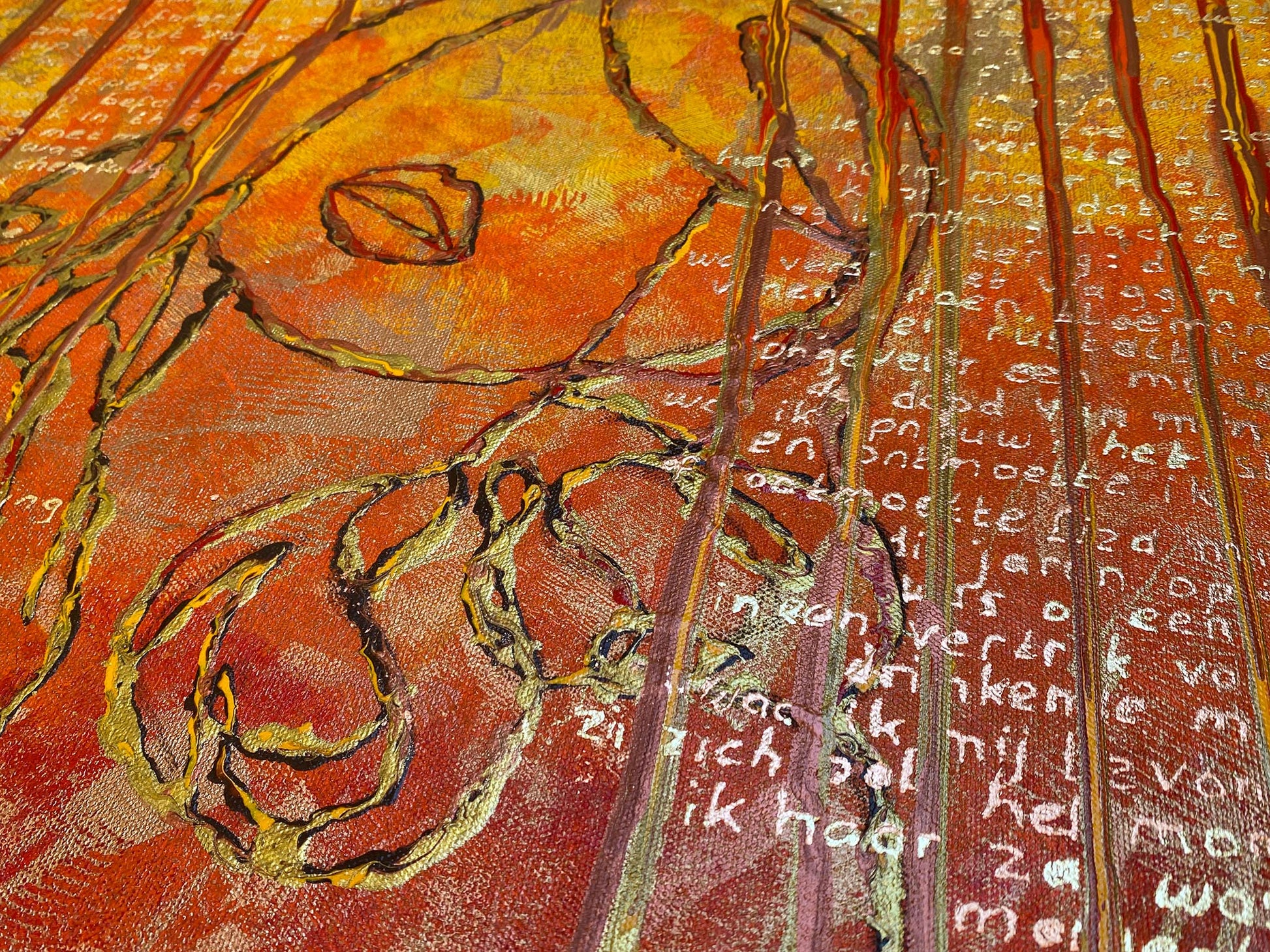 Modern schilderij Liza 03 van Elise Eekhout met levendige kleuren en abstracte vormen