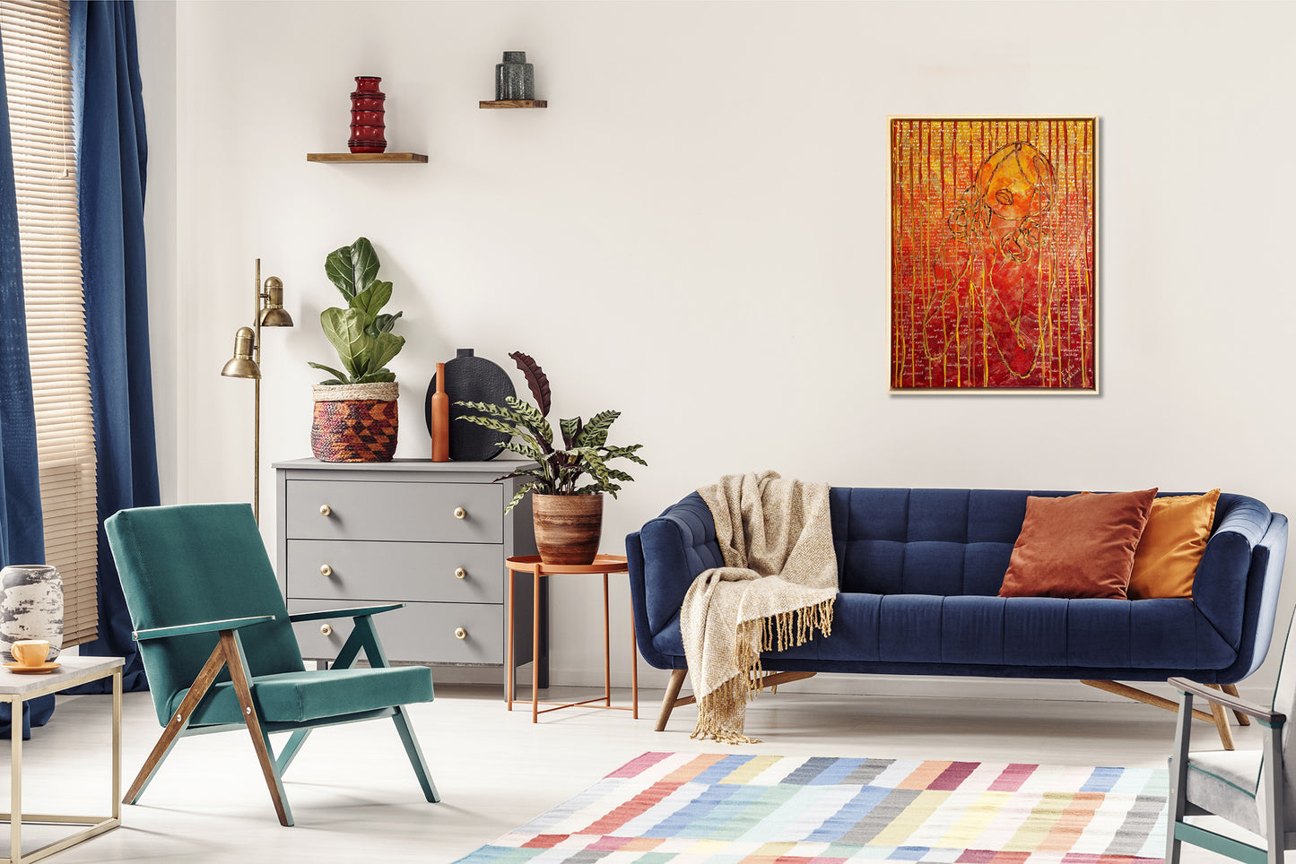 Modern schilderij Liza 03 van Elise Eekhout, perfect voor levendige interieurstyling