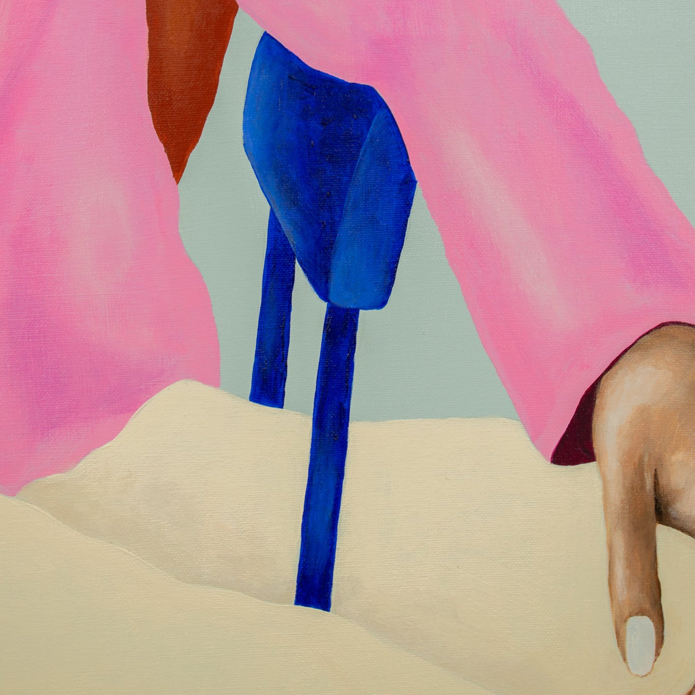 Modern schilderij vrouw met kleurrijke elementen en een abstracte stijl voor moderne interieurdecoratie