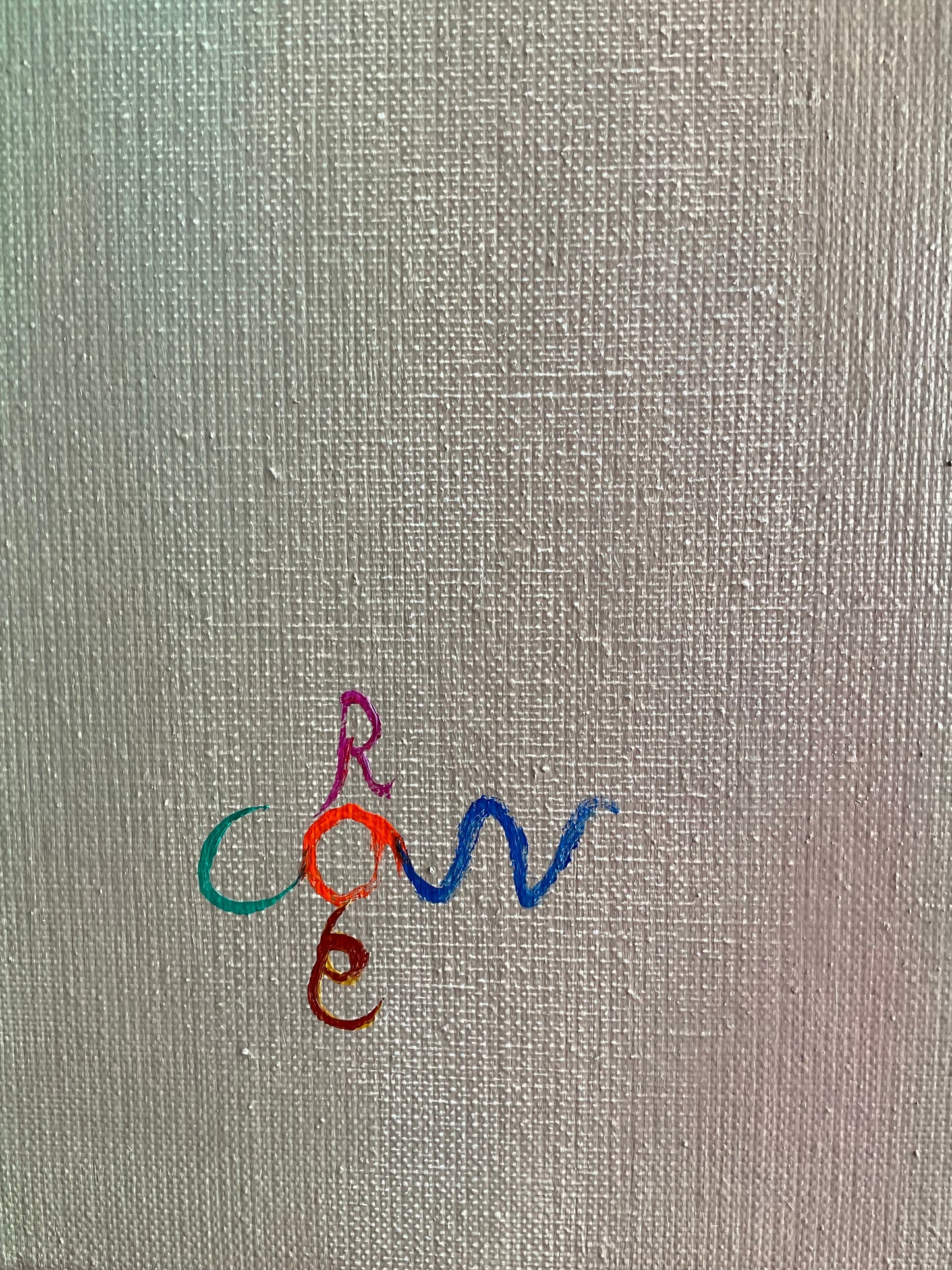 Detail van een neo deco schilderij van Corné Akkers met kleurrijke handtekening