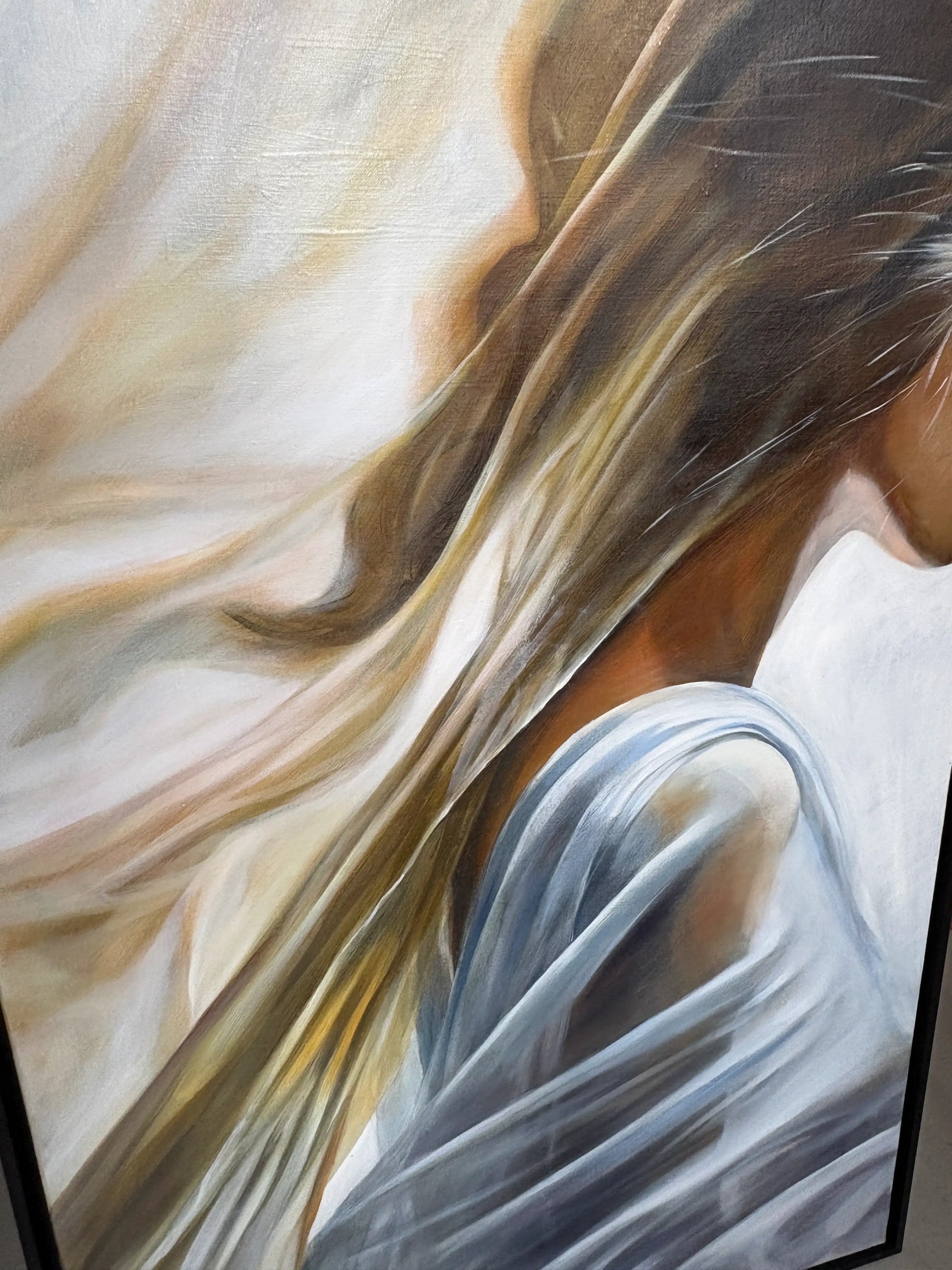 Origineel kunstwerk kopen van Anna Ulyashyna met een elegant vrouwelijk portret en zachte kleuren