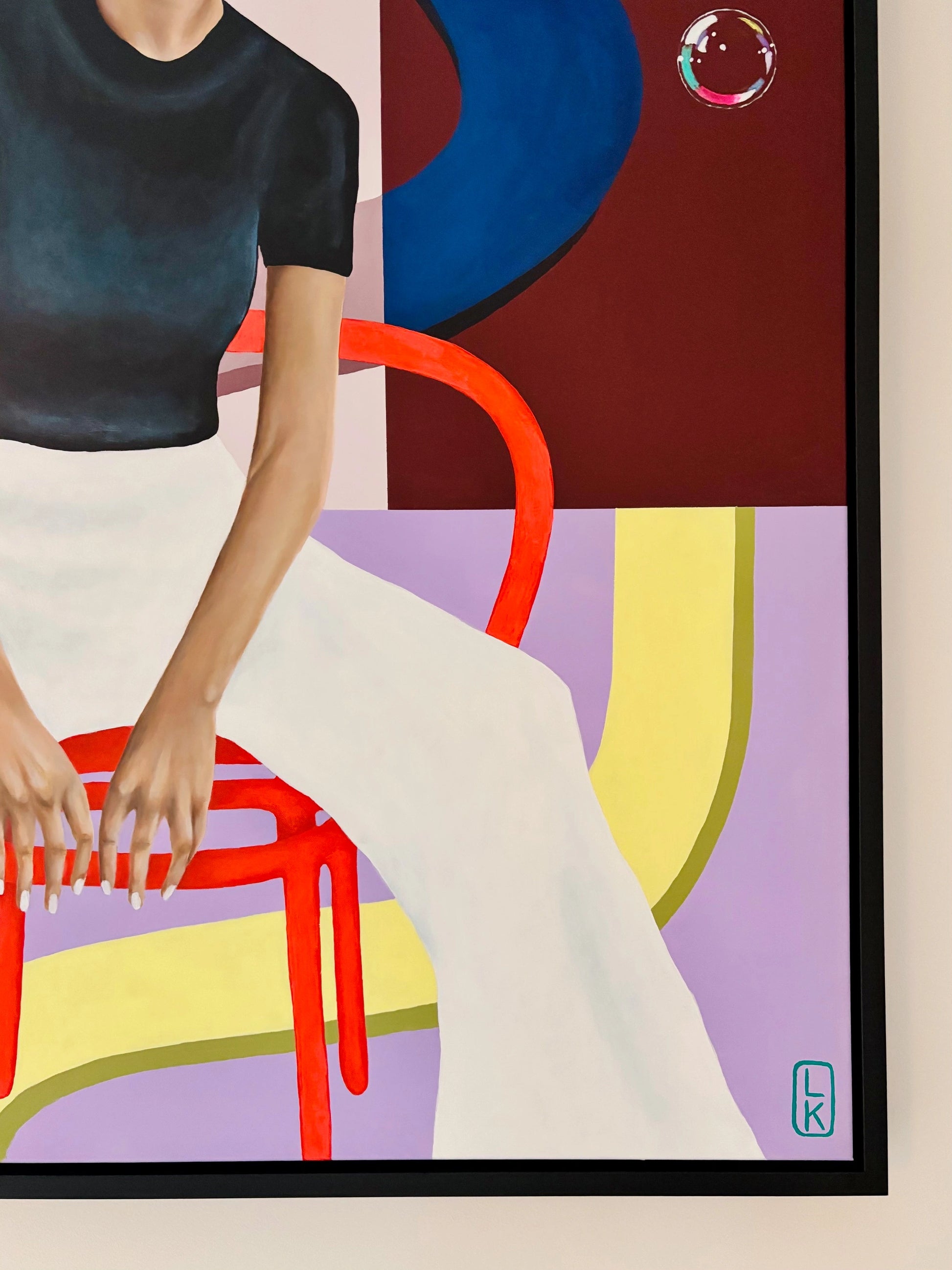 Origineel kunstwerk Victoria van Loes Kamphuis met moderne vrouw in minimalistische stijl