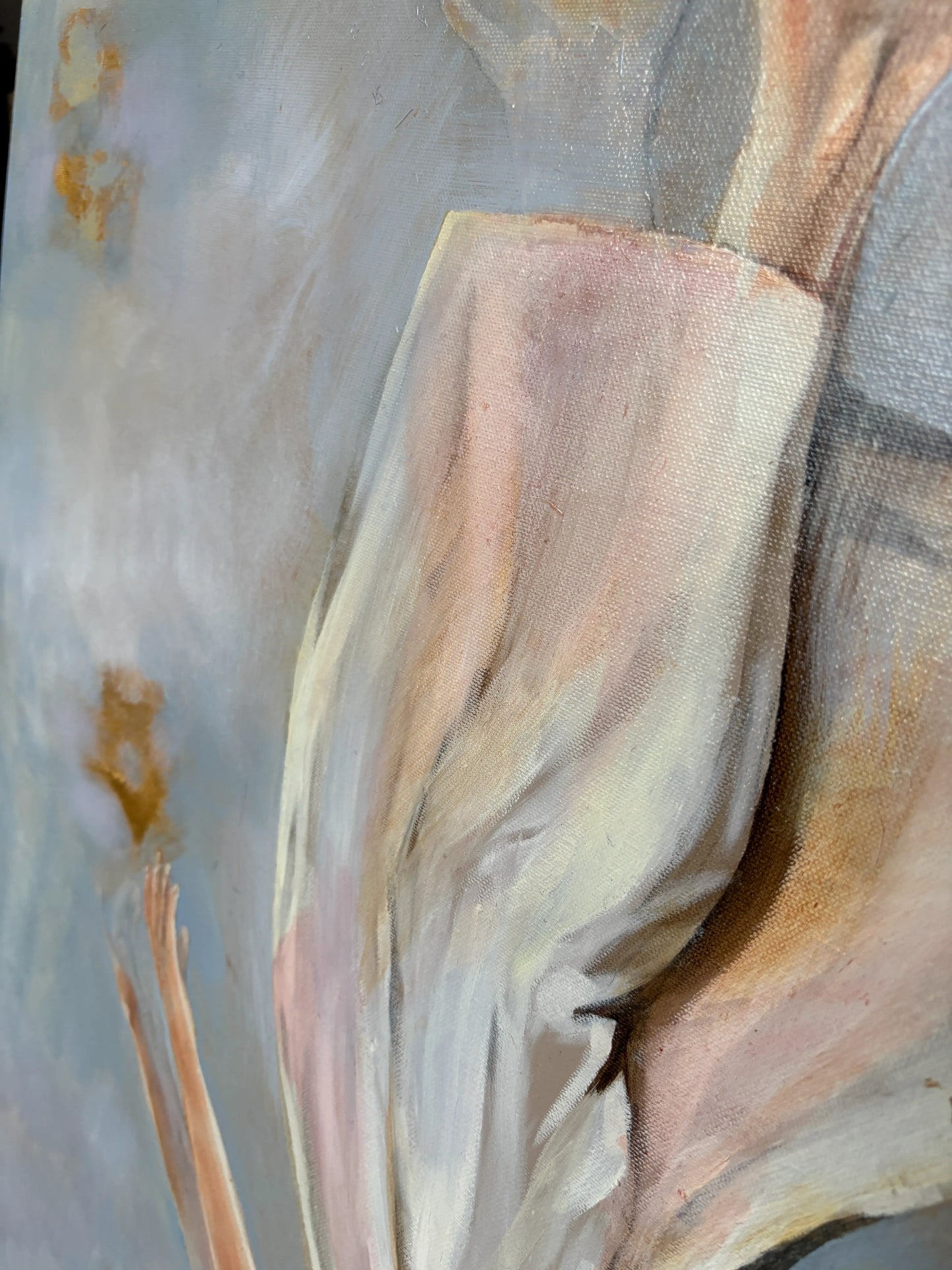 Origineel schilderij Gravity VI met abstracte elementen en zachte kleuren van Anna Ulyashyna